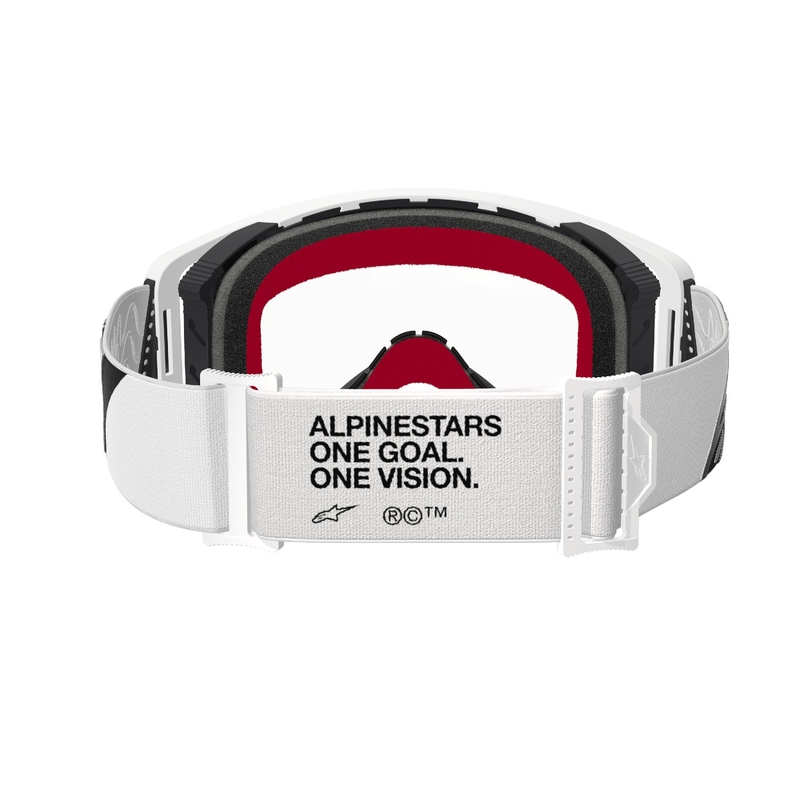 Motokros očala Alpinestars Supertech Corp bela s prozornimi stekli