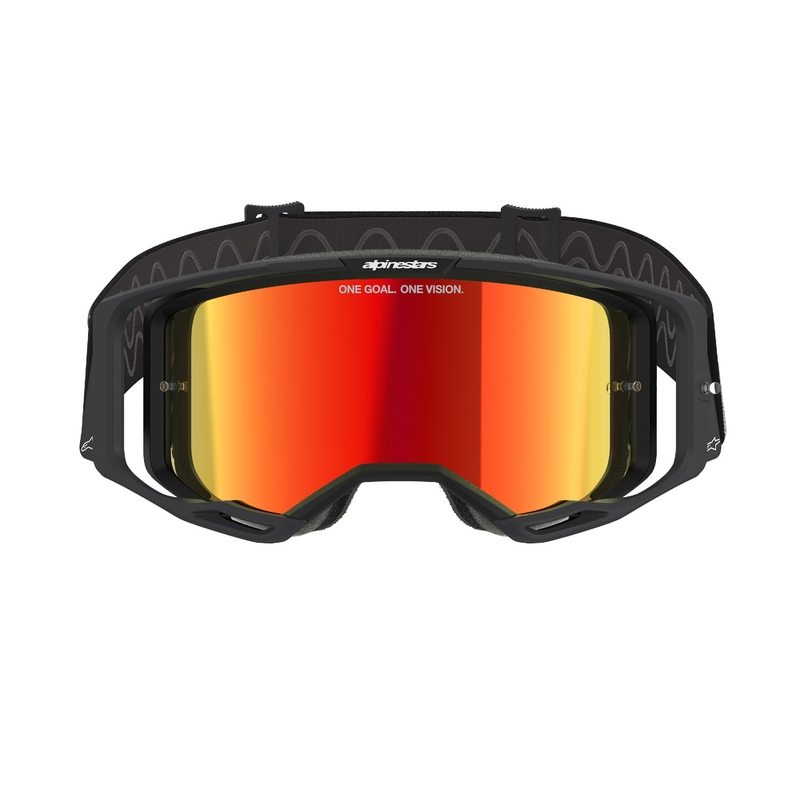 Črna motokros očala Alpinestars Vision 8 Corp z zrcalno rdečo lečo