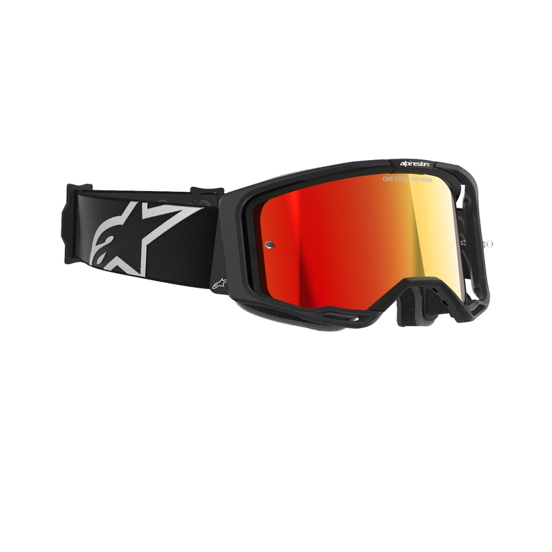 Črna motokros očala Alpinestars Vision 8 Corp z zrcalno rdečo lečo