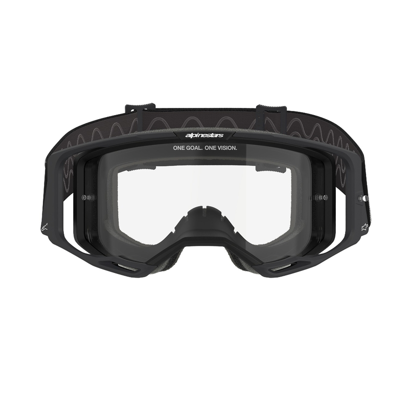 Črna motokros očala Alpinestars Vision 8 Corp s prozornimi stekli