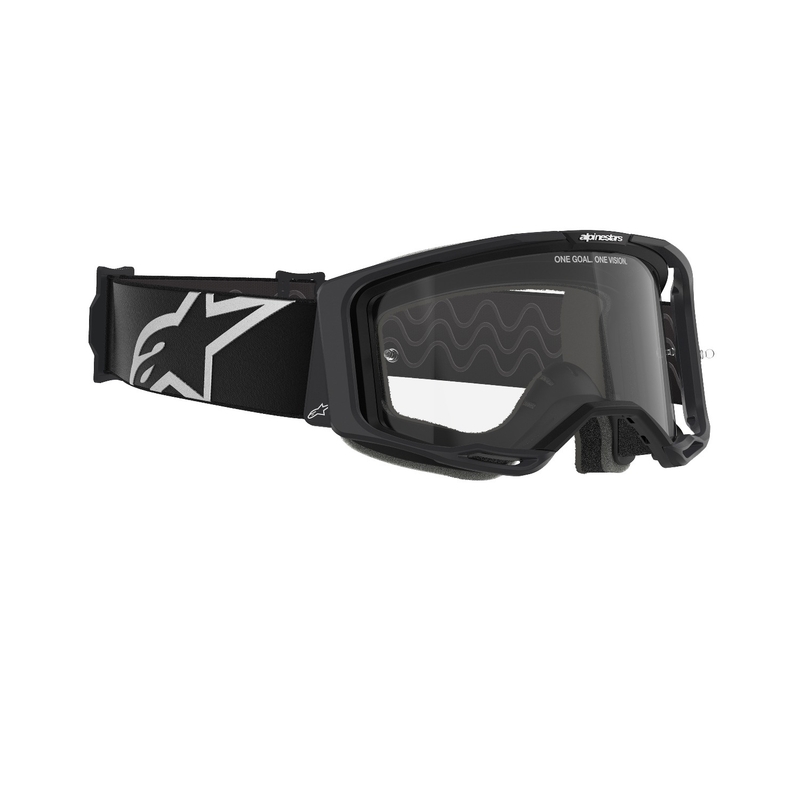 Črna motokros očala Alpinestars Vision 8 Corp s prozornimi stekli