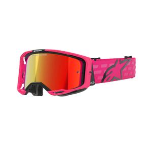 Motokros očala Alpinestars Vision 8 Corp roza z zrcalno rdečim steklom