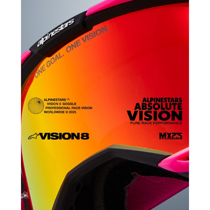 Motokros očala Alpinestars Vision 8 Corp vijolična z zrcalnim modrim steklom