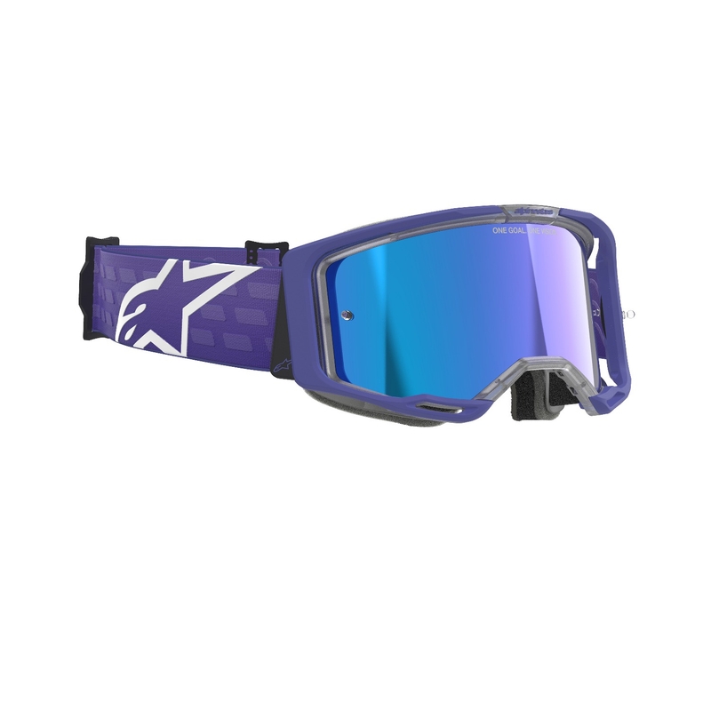 Motokros očala Alpinestars Vision 8 Corp vijolična z zrcalnim modrim steklom