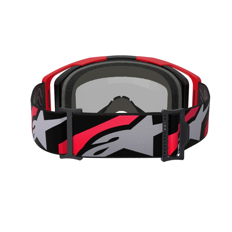 Rdeče-črna motokros očala Alpinestars Vision 8 Luar z zrcalno srebrno lečo