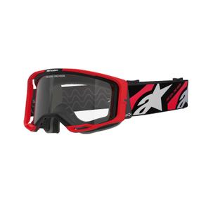 Motokros očala Alpinestars Vision 8 Luar rdeče-črna s prozornim steklom