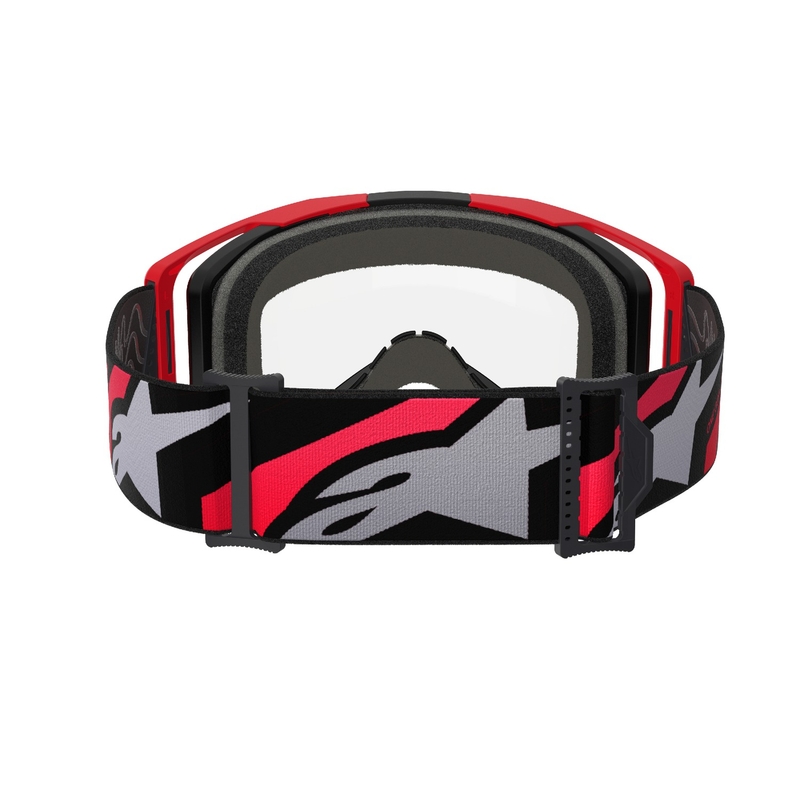 Motokros očala Alpinestars Vision 8 Luar rdeče-črna s prozornim steklom