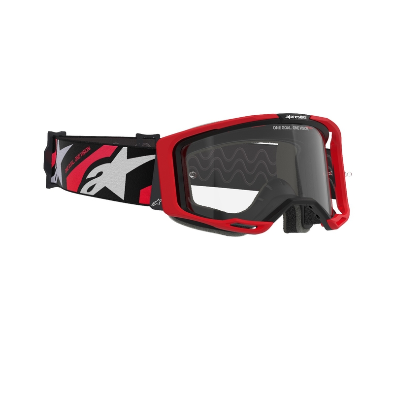Motokros očala Alpinestars Vision 8 Luar rdeče-črna s prozornim steklom
