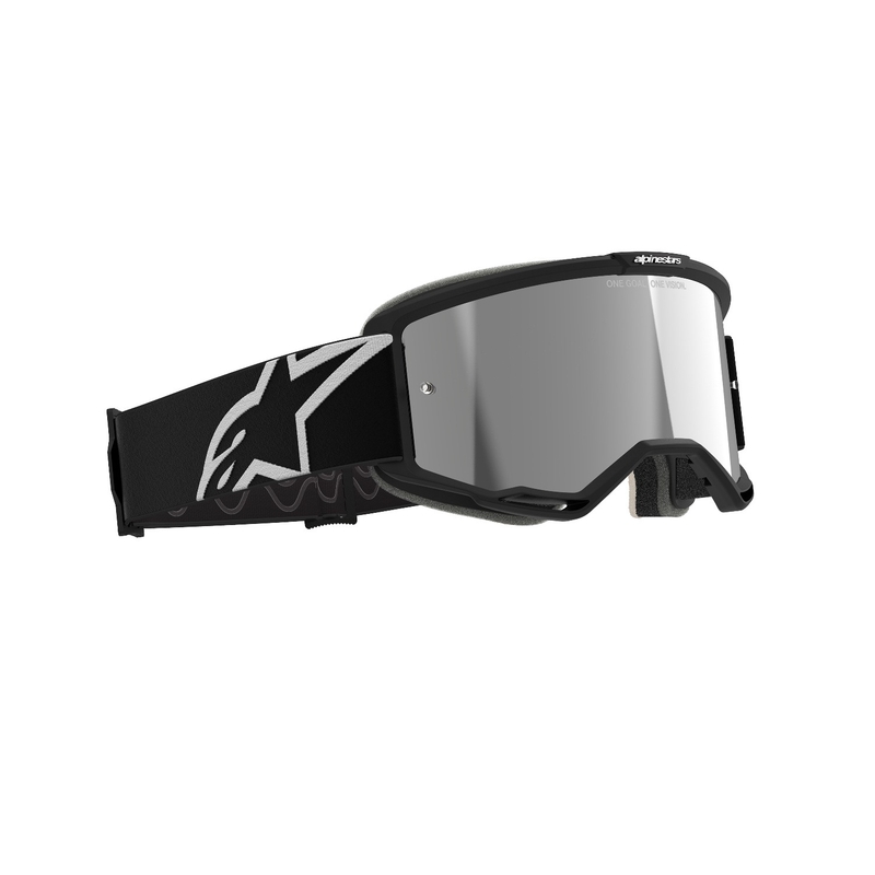 Črna očala za motokros Alpinestars Vision 5 Corp z zrcalno srebrno lečo