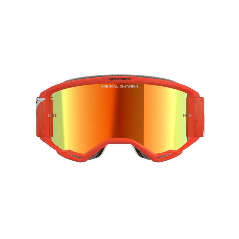 Motokros očala Alpinestars Vision 5 Corp oranžna z zrcalnim rdečim steklom