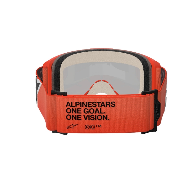 Motokros očala Alpinestars Vision 5 Corp oranžna z zrcalnim rdečim steklom
