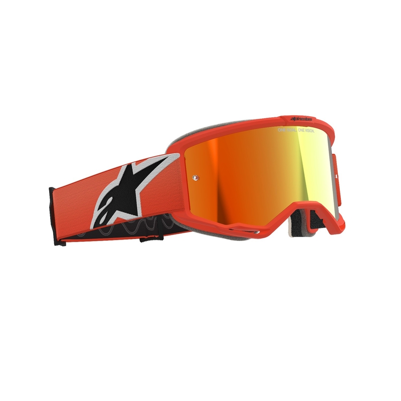 Motokros očala Alpinestars Vision 5 Corp oranžna z zrcalnim rdečim steklom
