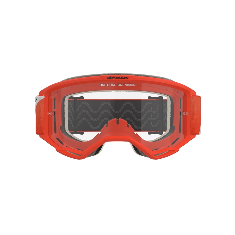 Motokros očala Alpinestars Vision 5 Corp oranžna s prozornim steklom