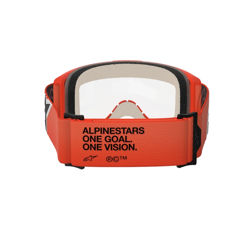 Motokros očala Alpinestars Vision 5 Corp oranžna s prozornim steklom