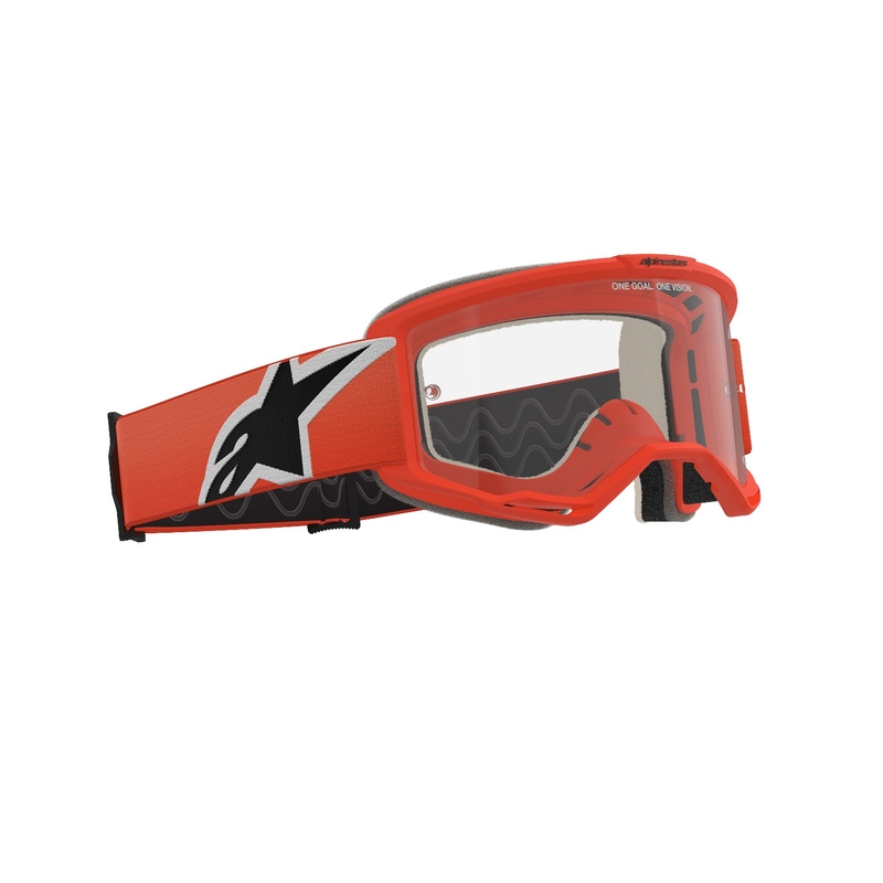 Motokros očala Alpinestars Vision 5 Corp oranžna s prozornim steklom