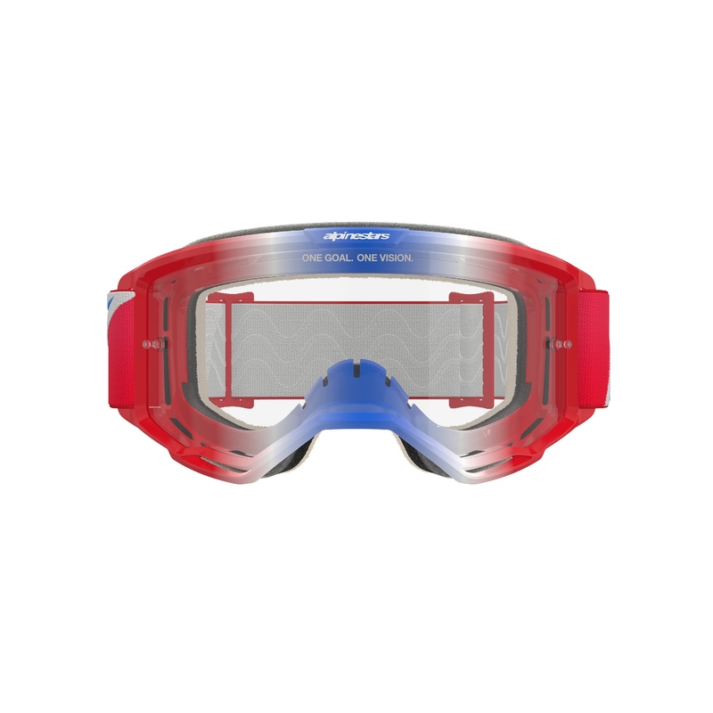 Alpinestars Vision 5 Corp motokros očala rdeče-belo-modra s prozornim steklom