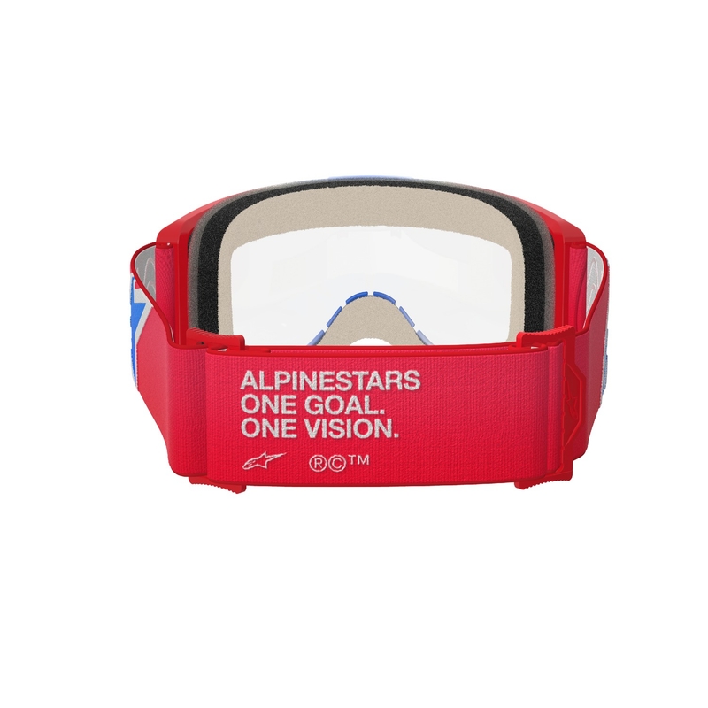 Alpinestars Vision 5 Corp motokros očala rdeče-belo-modra s prozornim steklom