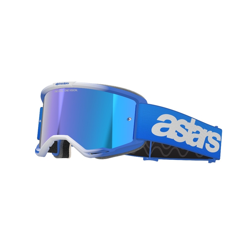 Motokros očala Alpinestars Vision 5 Blaze Blue z modro zrcalno lečo