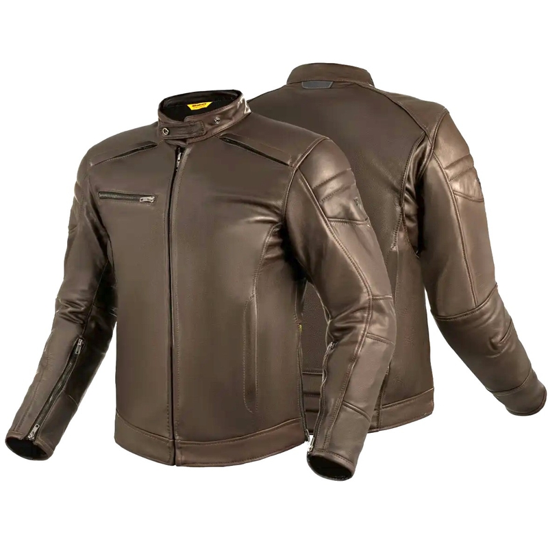 Usnjena motoristična jakna Shima Hunter+ 2.0 rjava