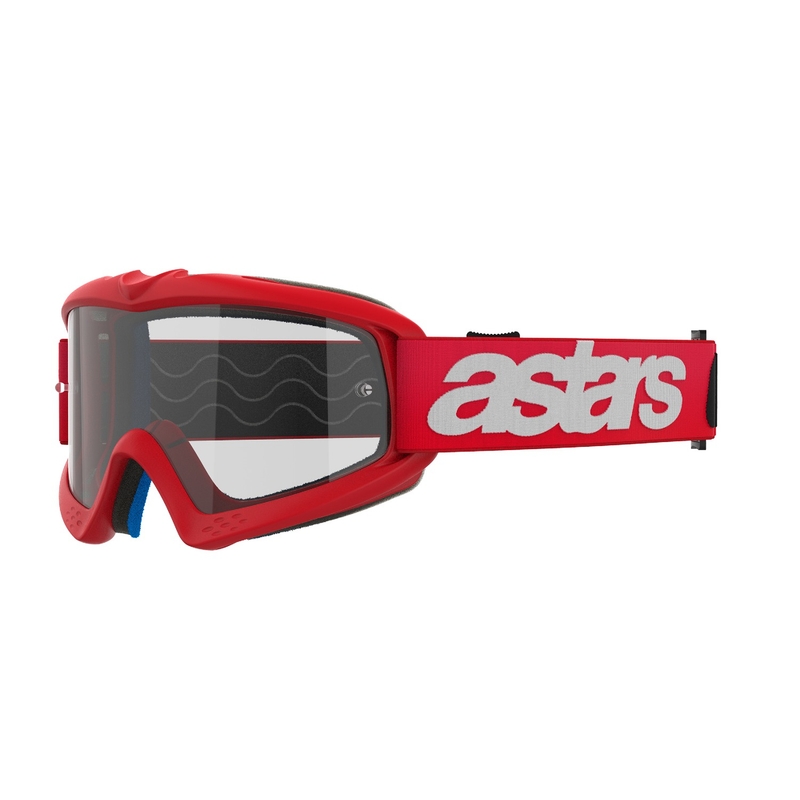 Rdeča motokros očala Alpinestars Vision Youth Blaze s prozornimi stekli