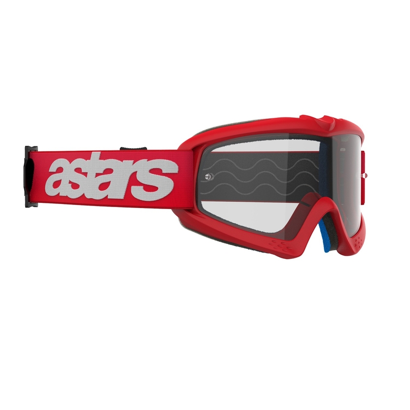 Rdeča motokros očala Alpinestars Vision Youth Blaze s prozornimi stekli