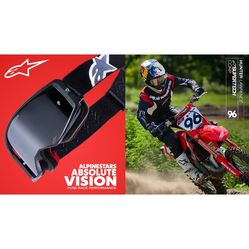 Alpinestars Supertech Corp ROLL-OFF Wide Vision motokros očala črno-siva s prozornim steklom