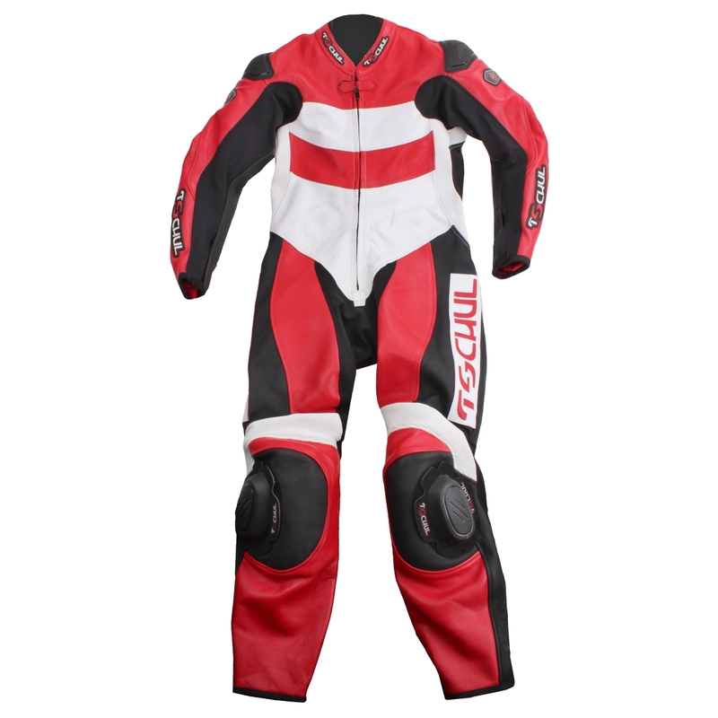Enodelni kombinezon Tschul Race črno-rdeče-beli kombinezon za tekme razprodaja