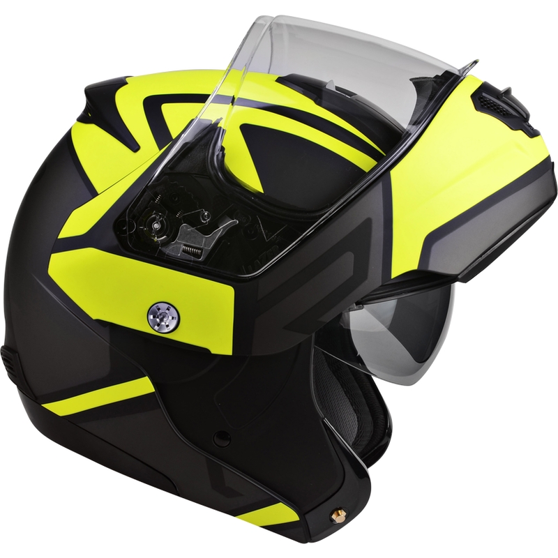 Zložljiva motoristična čelada Lazer Lugano Z-Generation black-fluo yellow