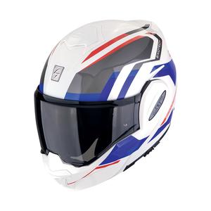 Motoristična čelada na preklop Scorpion EXO-TECH EVO FURIO belo-rdeča-modra