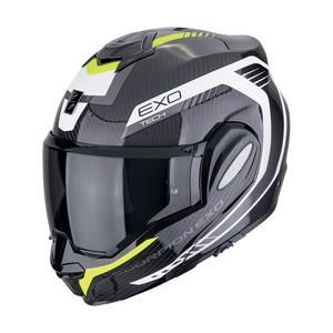 Motoristična čelada na preklop Scorpion EXO-TECH EVO CARBON COSY črno-fluo rumena