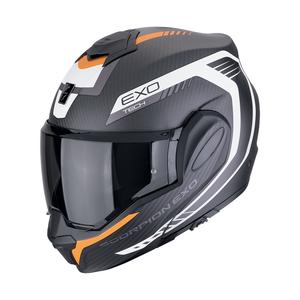 Motoristična čelada na preklop Scorpion EXO-TECH EVO CARBON COSY mat črno-oranžna