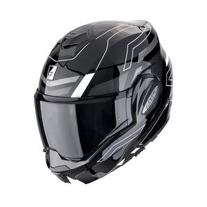 Motoristična čelada na preklop Scorpion EXO-TECH EVO CONQUER črno-bela