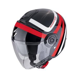 Odprta čelada Scorpion EXO-CITY II RIVA črno-rdeča