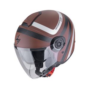 Odprta čelada Scorpion EXO-CITY II RIVA mat rjavo-srebrna