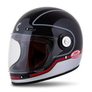 Integralna motoristična čelada Cassida Fiber Jawa Sport črno-srebrno-rdeča - II. kakovosti