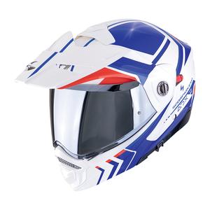 Motoristična čelada na preklop Scorpion ADX-2 LEWIS bela-modra-rdeča