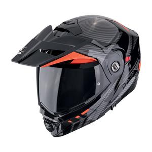 Motoristična čelada na preklop Scorpion ADX-2 LEWIS črno-rdeča