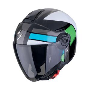 Odprta motoristična čelada Scorpion EXO-CITY II BLUR črno-belo-zelena