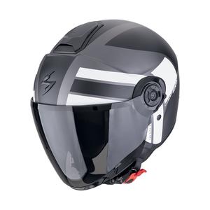 Odprta motoristična čelada Scorpion EXO-CITY II BLUR mat srebrno-črno-bela
