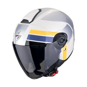 Odprta motoristična čelada Scorpion EXO-CITY II BLUR bela-srebrno-rumena