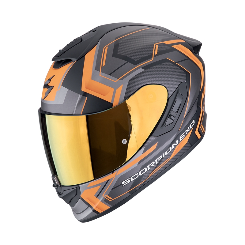 Integralna motoristična čelada Scorpion EXO-1400 EVO II AIR LINART mat črno-oranžna razprodaja