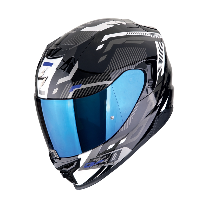 Integralna motoristična čelada Scorpion EXO-520 EVO AIR RANKA črno-belo-modra razprodaja