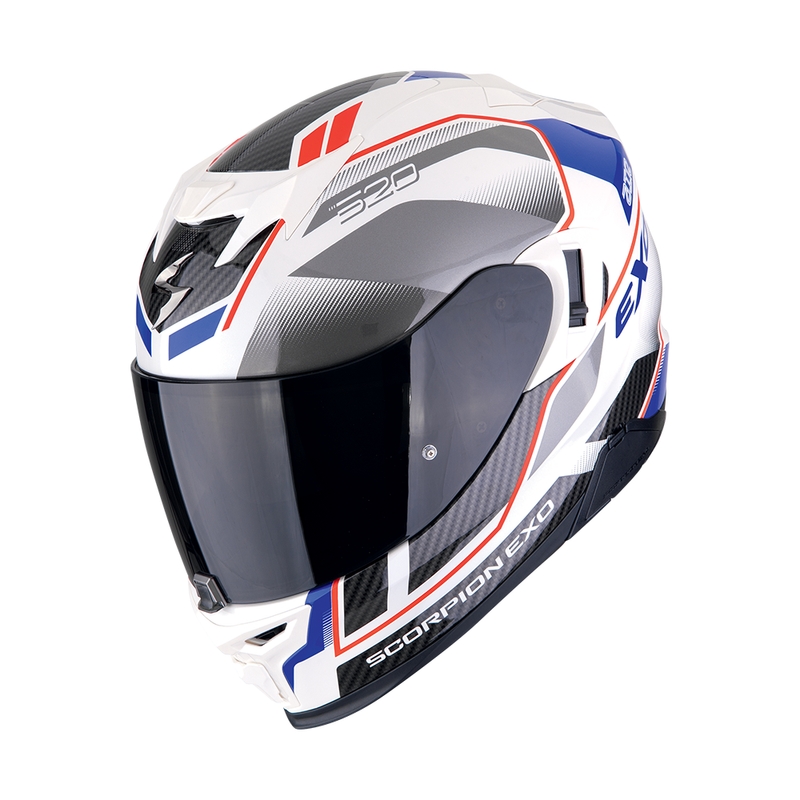 Integralna motoristična čelada Scorpion EXO-520 EVO AIR LENA perla belo-modra razprodaja