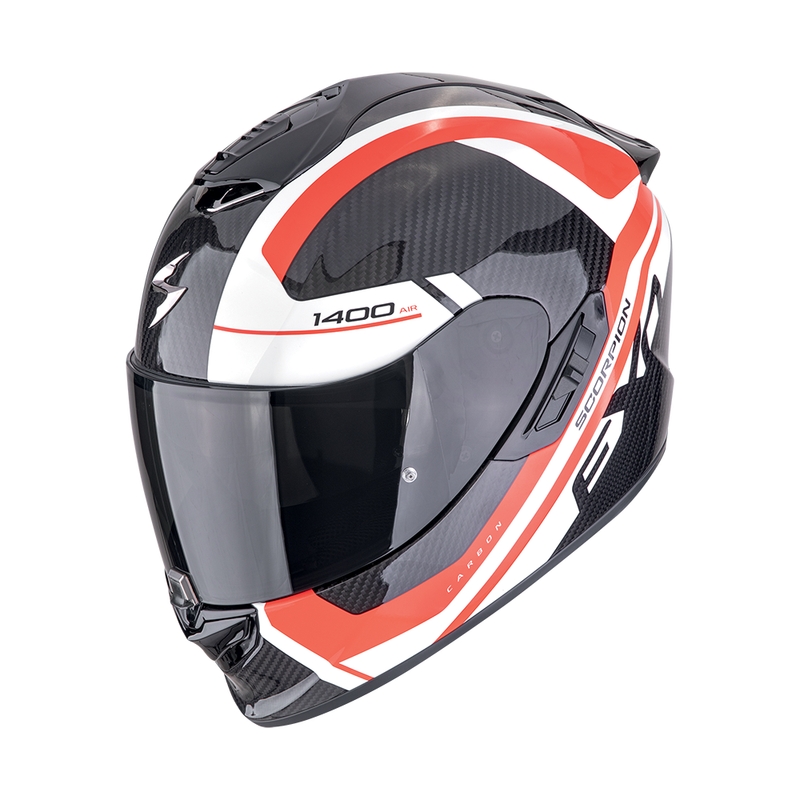 Integralna motoristična čelada Scorpion EXO-1400 EVO II CARBON AIR ENKO črno-rdeča-bela razprodaja