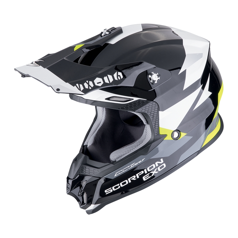 Scorpion VX-16 EVO AIR ROD motokros čelada črno-fluo rumena