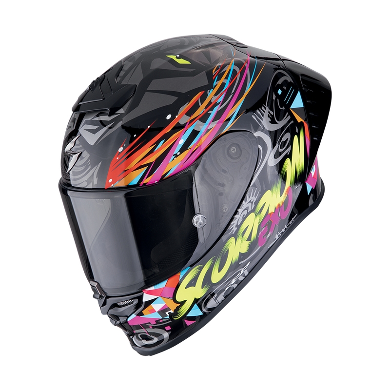 Integralna motoristična čelada Scorpion EXO-R1 EVO II AIR SAVAGE črno-modra-roza
