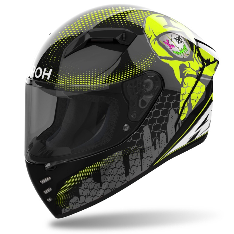 Integralna motoristična čelada Airoh CONNOR Gamer črno-siva-fluo rumena