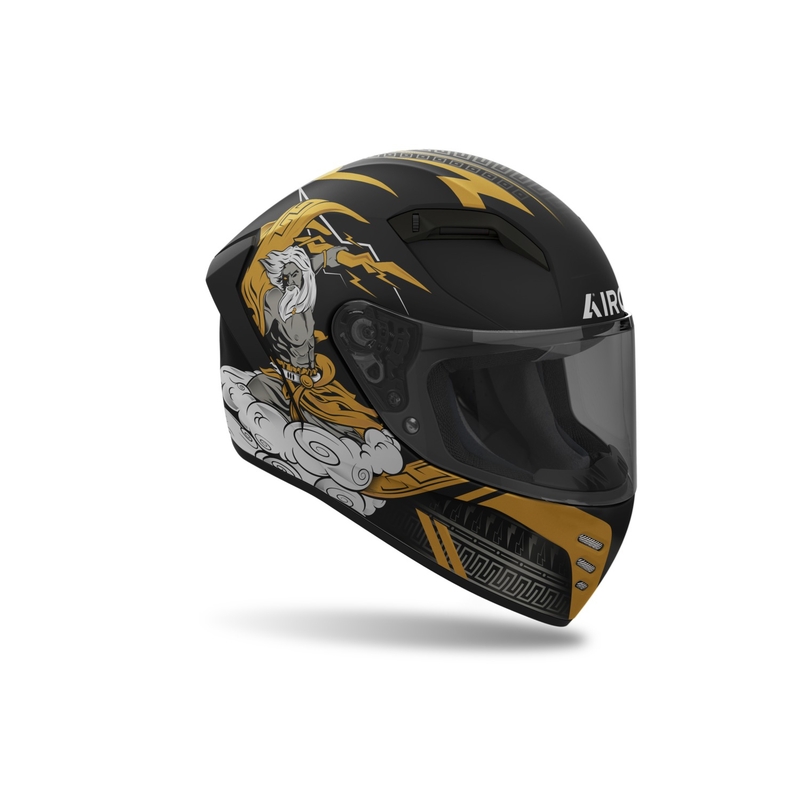 Integrirana motoristična čelada Airoh CONNOR Zeus mat črno-zlata