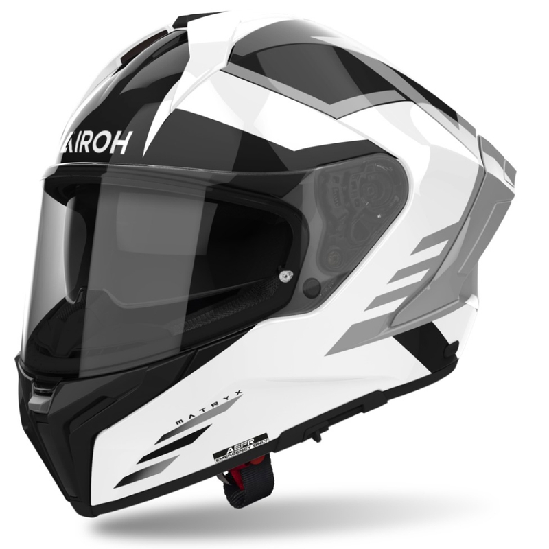 Integralna motoristična čelada Airoh MATRYX Thron bela