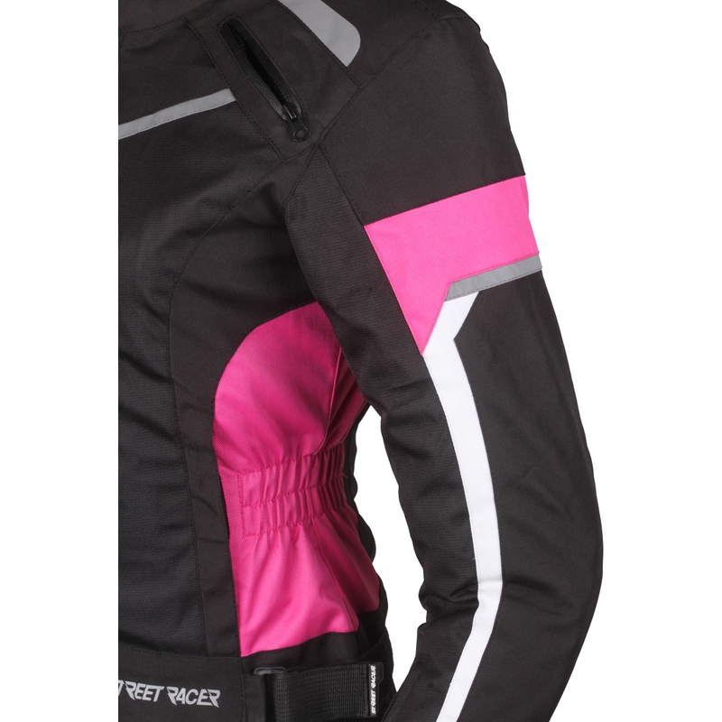 Ženske motoristične jakne Street Racer Betty Black, White and Pink razprodaja